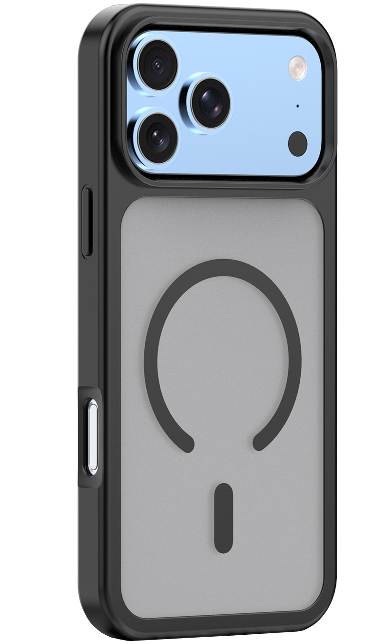 Capa MagSafe para Apple iPhone 18 Pro / 17 Pro, OEM, Mag Big Hole, Preta Mate