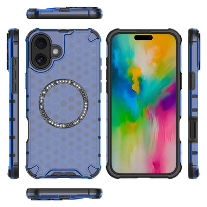 Capa MagSafe para Apple iPhone 16, Techsuit, HoneyComb Shield, Azul