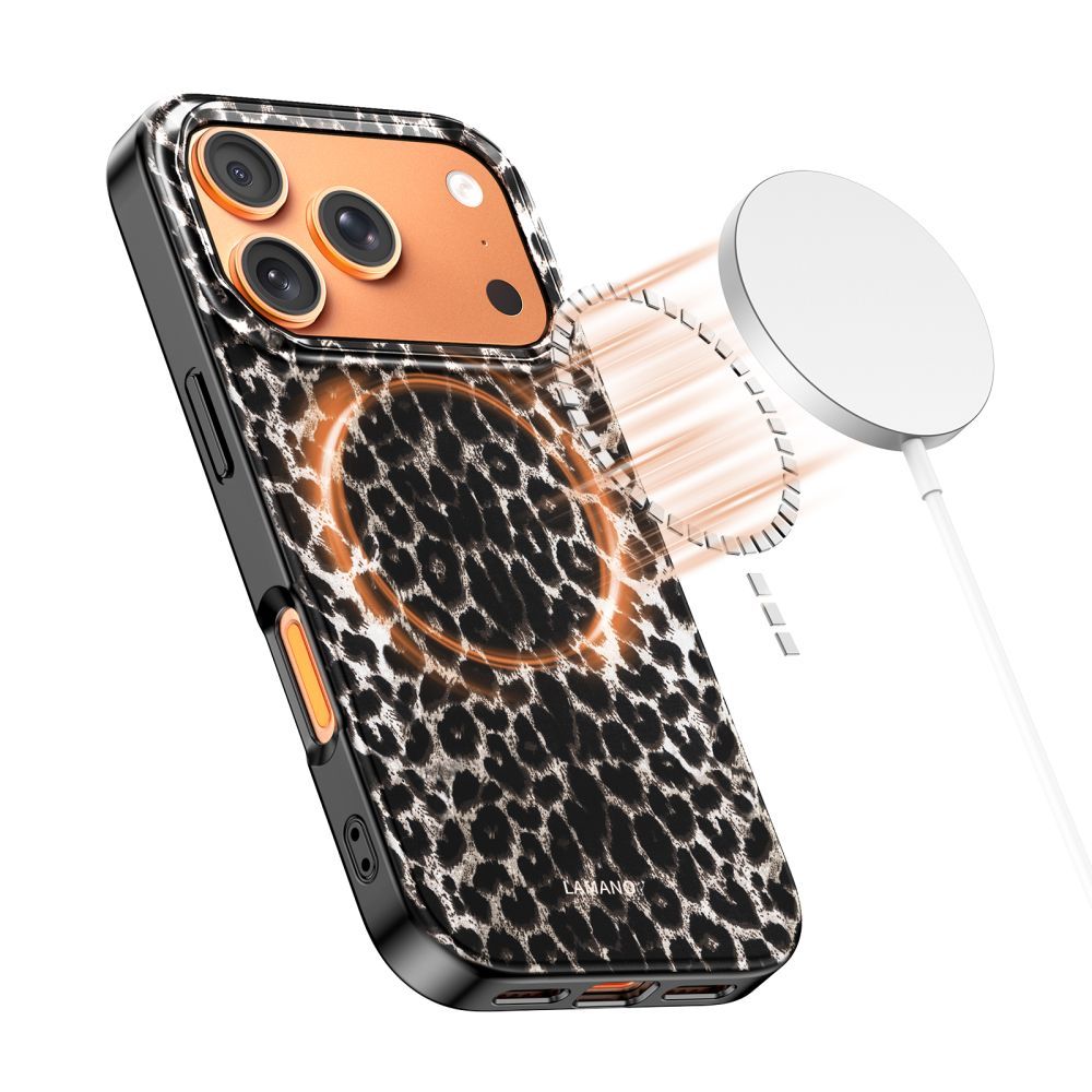 Capa MagSafe para Apple iPhone 17 Pro Max, Tech-Protect, Lamano Leopard, Preta