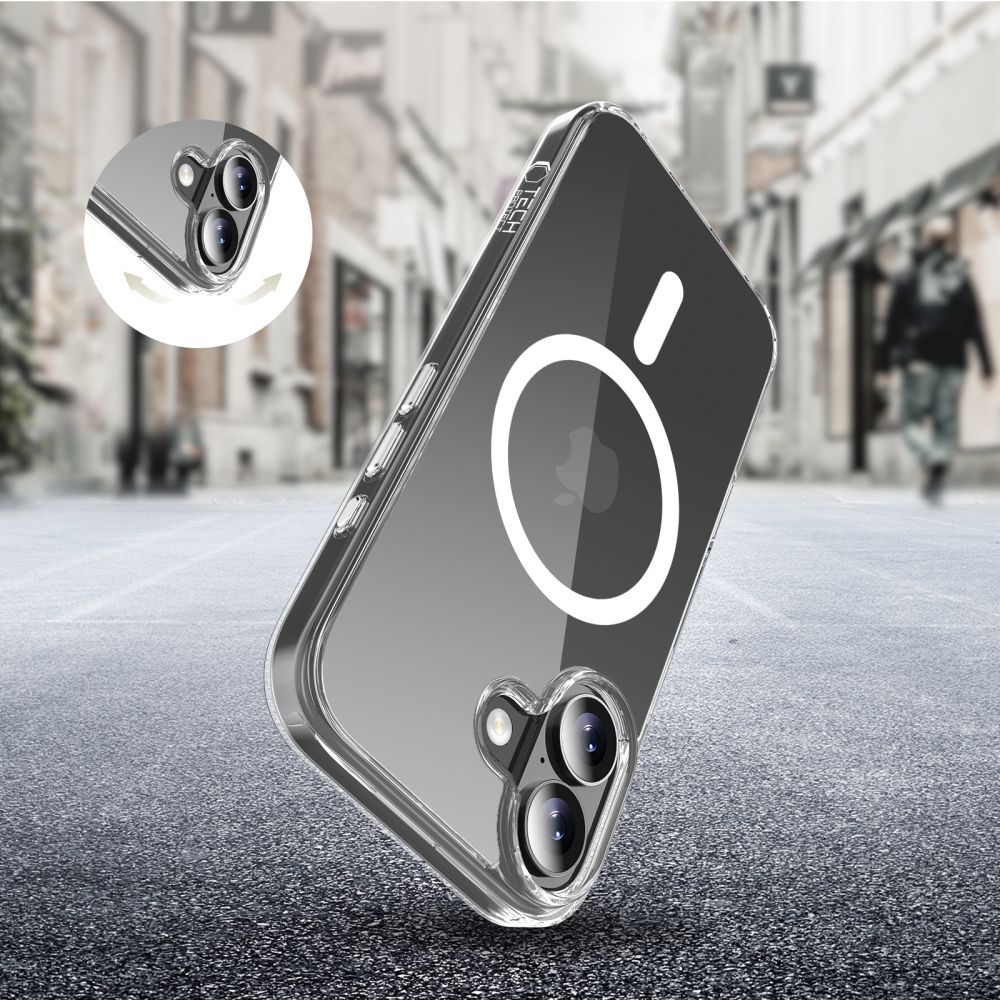 Capa MagSafe para Apple iPhone 17, Tech-Protect, Flexair Hybrid CC, Transparente