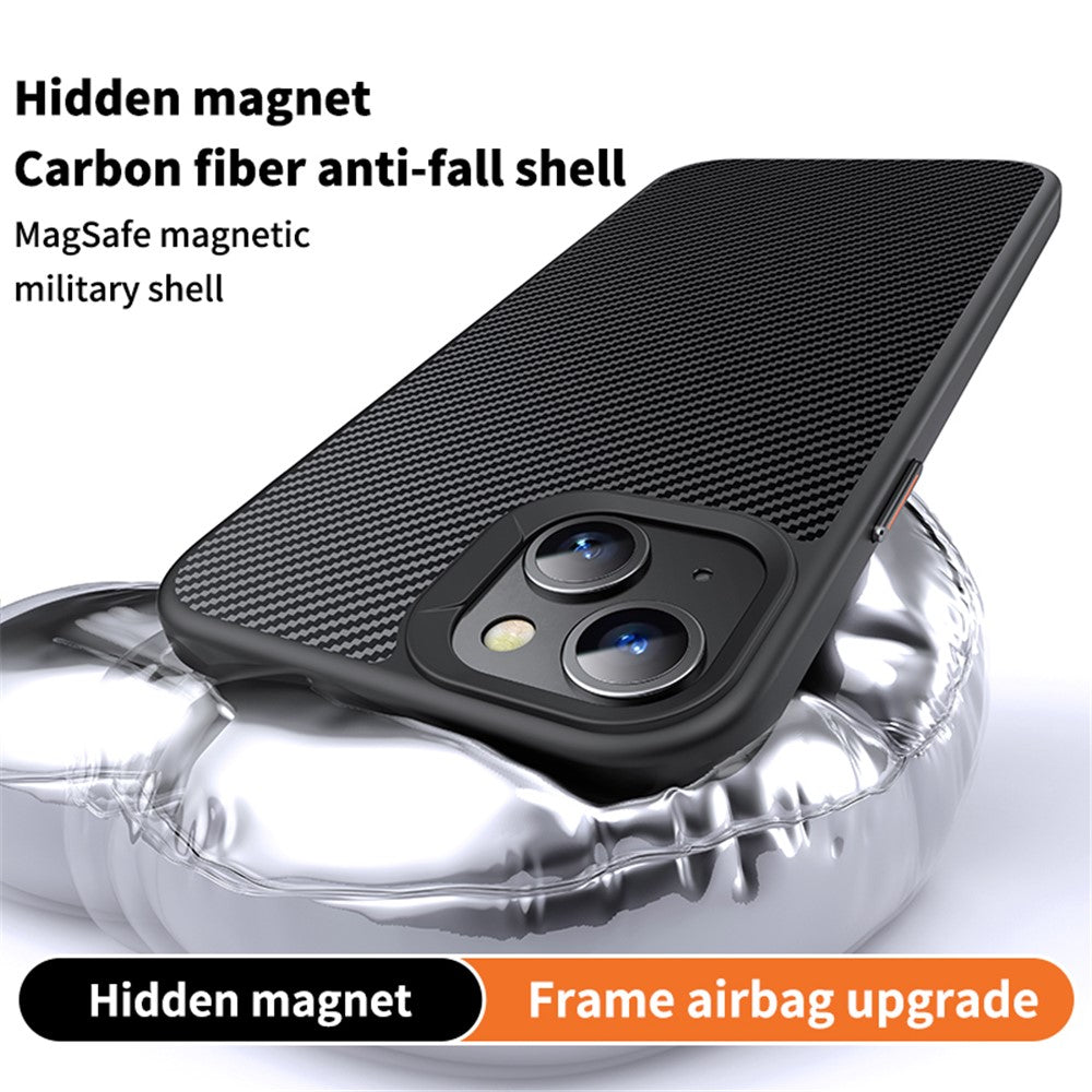 Capa MagSafe para Apple iPhone 15, OEM, Carbono, Preta