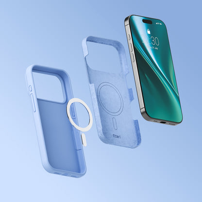 Capa MagSafe para Apple iPhone 18 Pro Max / 17 Pro Max, Etteri, Silicone Mag, Azul