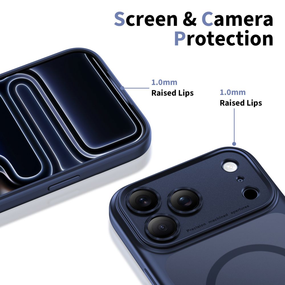 Capa MagSafe para Apple iPhone 17 Pro Max, Tech-Protect, MagPeak, Azul Mate