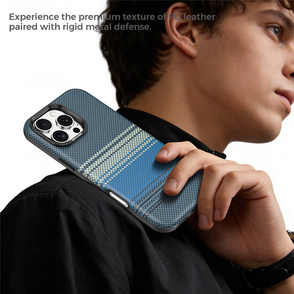 Capa MagSafe para Apple iPhone 16 Pro Max, OEM, Gradient Rainbow, Azul Marinho
