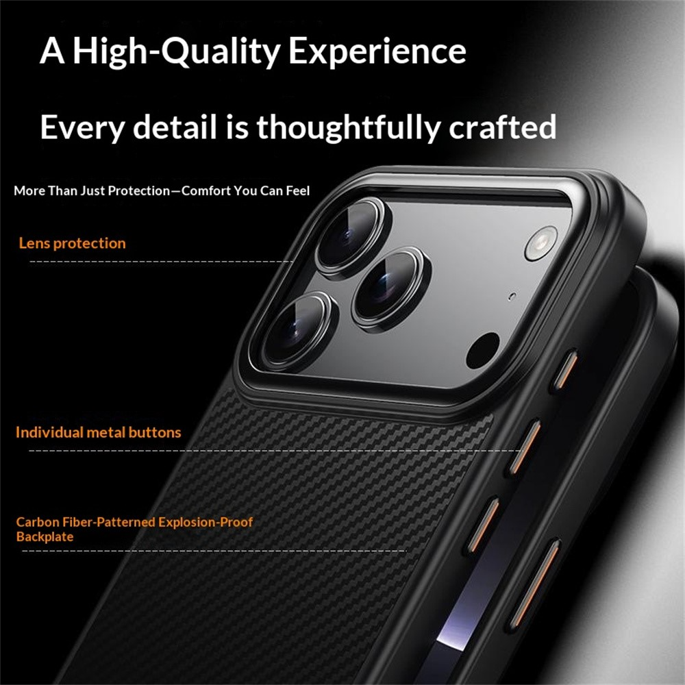 Capa MagSafe para Apple iPhone 18 Pro Max / 17 Pro Max, OEM, Carbono, Preta