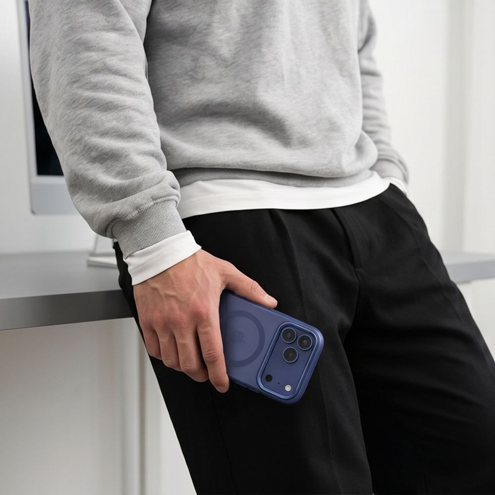 Capa MagSafe para Apple iPhone 18 Pro Max / 17 Pro Max, Tech-Protect, MagZero, Azul Marinho Fosco