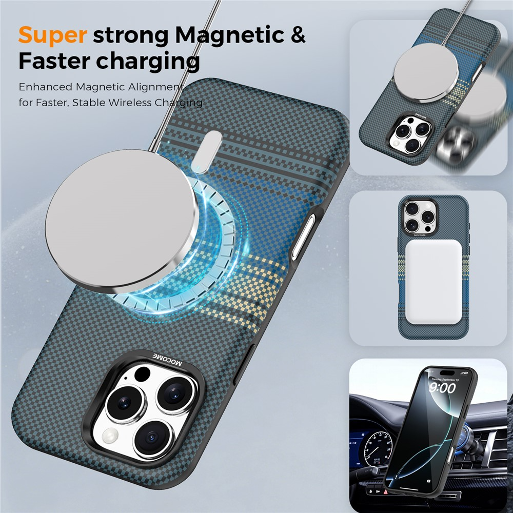 Capa MagSafe para Apple iPhone 16 Pro Max, OEM, Gradient Rainbow, Azul Marinho