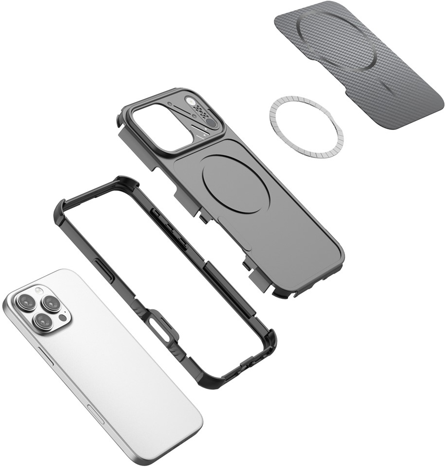 Capa MagSafe para Apple iPhone 16 Pro, OEM, Proteção de Carbono e Cantos, Roxo