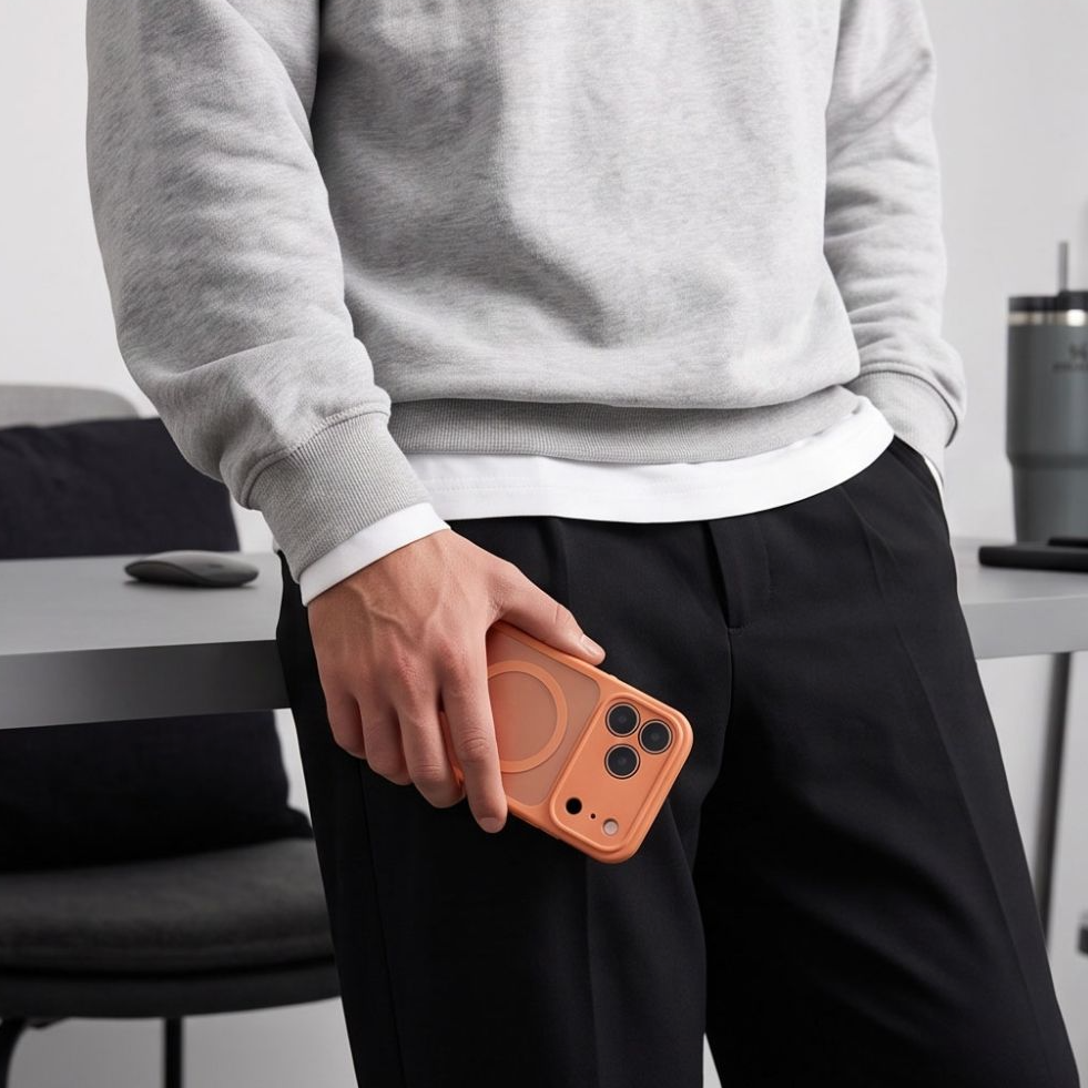 Capa MagSafe para Apple iPhone 18 Pro / 17 Pro, Tech-Protect, BasicMag, Laranja Fosca