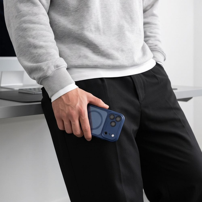 Capa MagSafe para Apple iPhone 18 Pro Max / 17 Pro Max, Tech-Protect, MagPeak CC, Azul Marinho