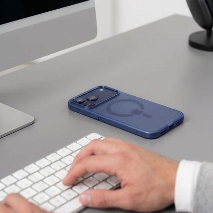Capa MagSafe para Apple iPhone 18 Pro Max / 17 Pro Max, Tech-Protect, MagZero, Azul Marinho Fosco