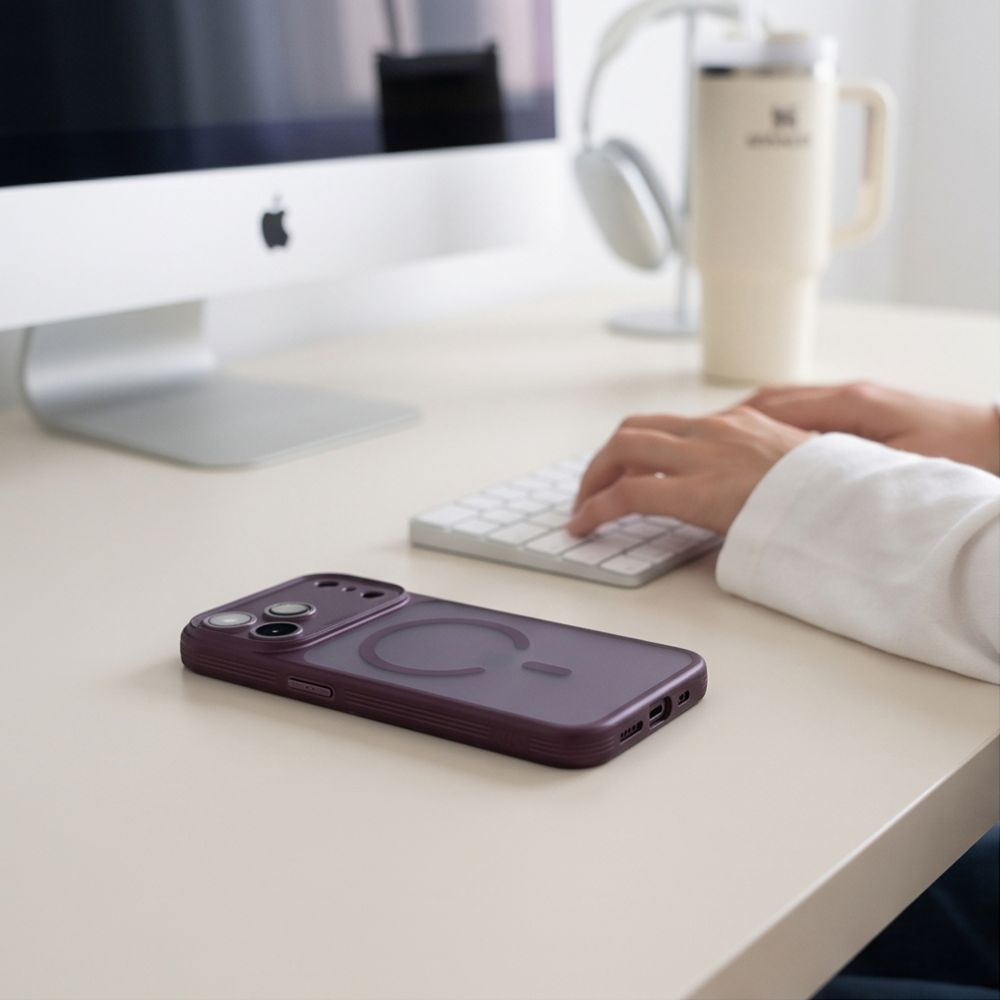 Capa MagSafe para Apple iPhone 18 Pro Max / 17 Pro Max, Tech-Protect, MagPrime CC, Vinho Fosco
