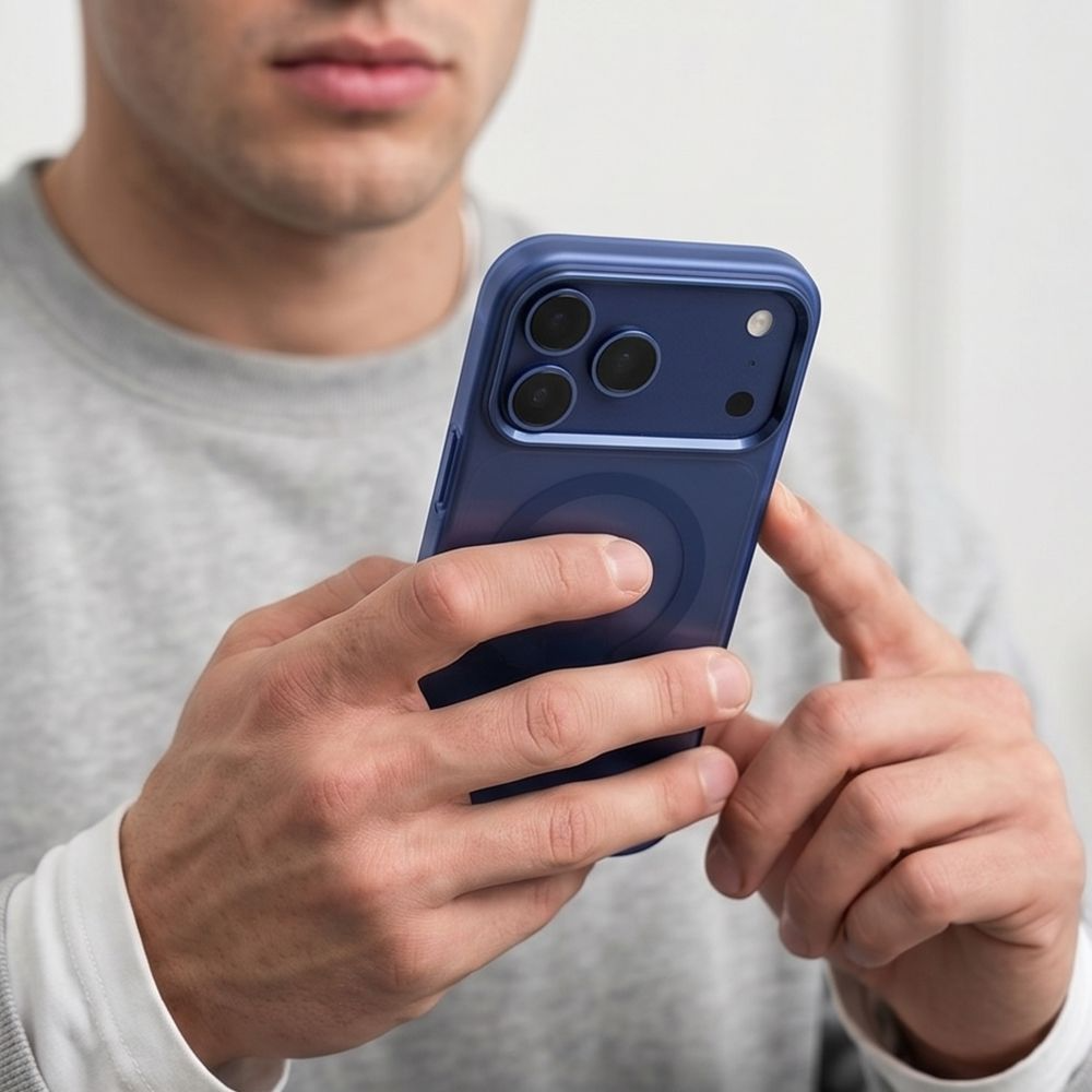Capa MagSafe para Apple iPhone 18 Pro Max / 17 Pro Max, Tech-Protect, MagZero, Azul Marinho Fosco