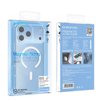 Capa MagSafe para Apple iPhone 17 Pro Max, Borofone, BI5 Ice Shield, Transparente