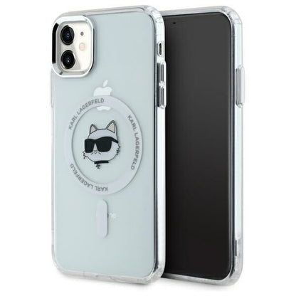 Capa MagSafe para Apple iPhone 11, Karl Lagerfeld, IML Metal Choupette's Head, Branca