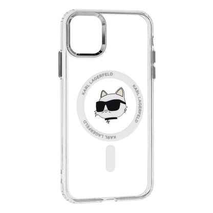 Capa MagSafe para Apple iPhone 11, Karl Lagerfeld, IML Metal Choupette's Head, Branca