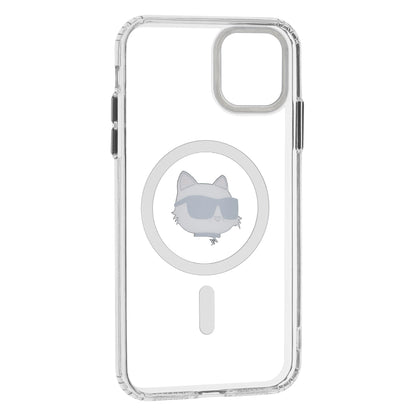 Capa MagSafe para Apple iPhone 11, Karl Lagerfeld, IML Metal Choupette's Head, Branca