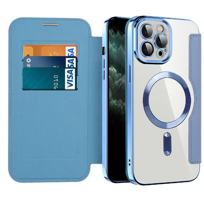 Capa MagSafe para Apple iPhone 11 Pro Max, Techsuit, SmartMag Book, Azul
