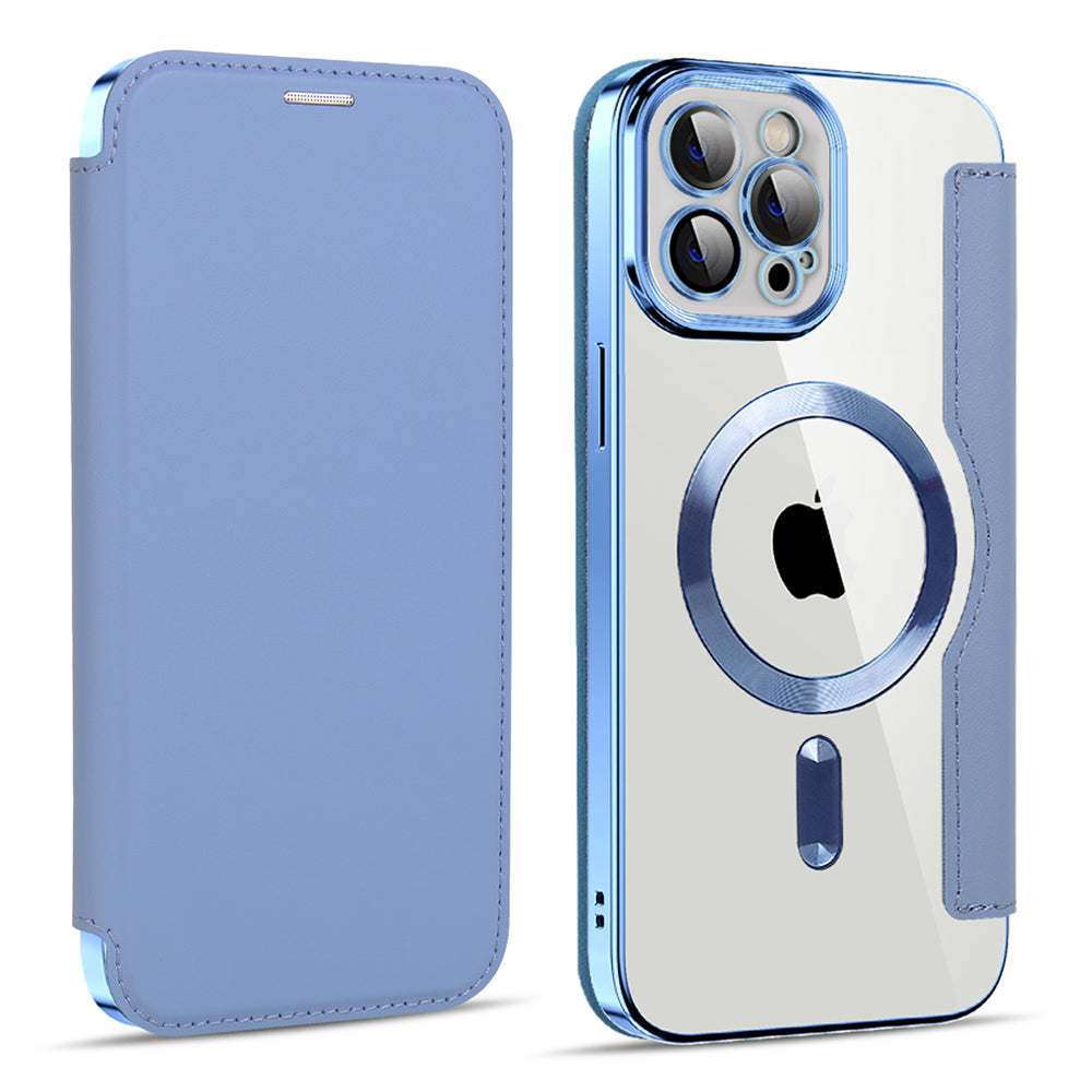 Capa MagSafe para Apple iPhone 11 Pro Max, Techsuit, SmartMag Book, Azul