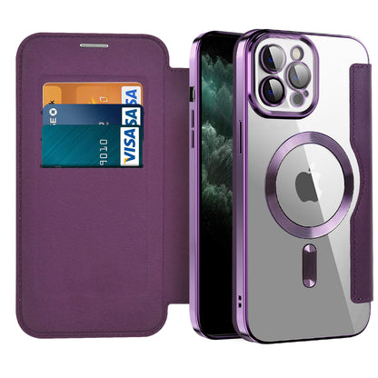Capa MagSafe para Apple iPhone 11 Pro Max, Techsuit, SmartMag Book, Roxo
