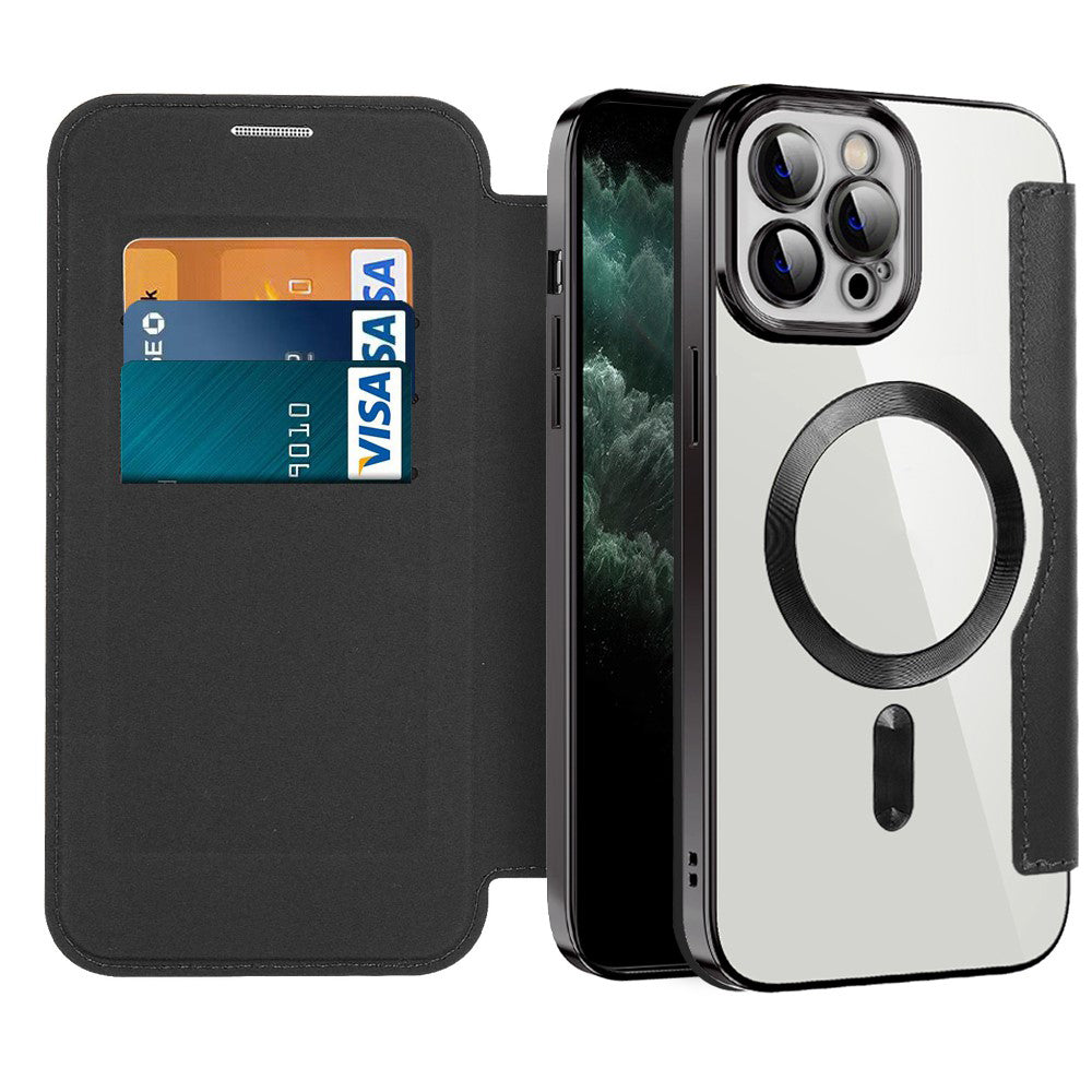 Capa MagSafe para Apple iPhone 11 Pro Max, Techsuit, SmartMag Book, Preta