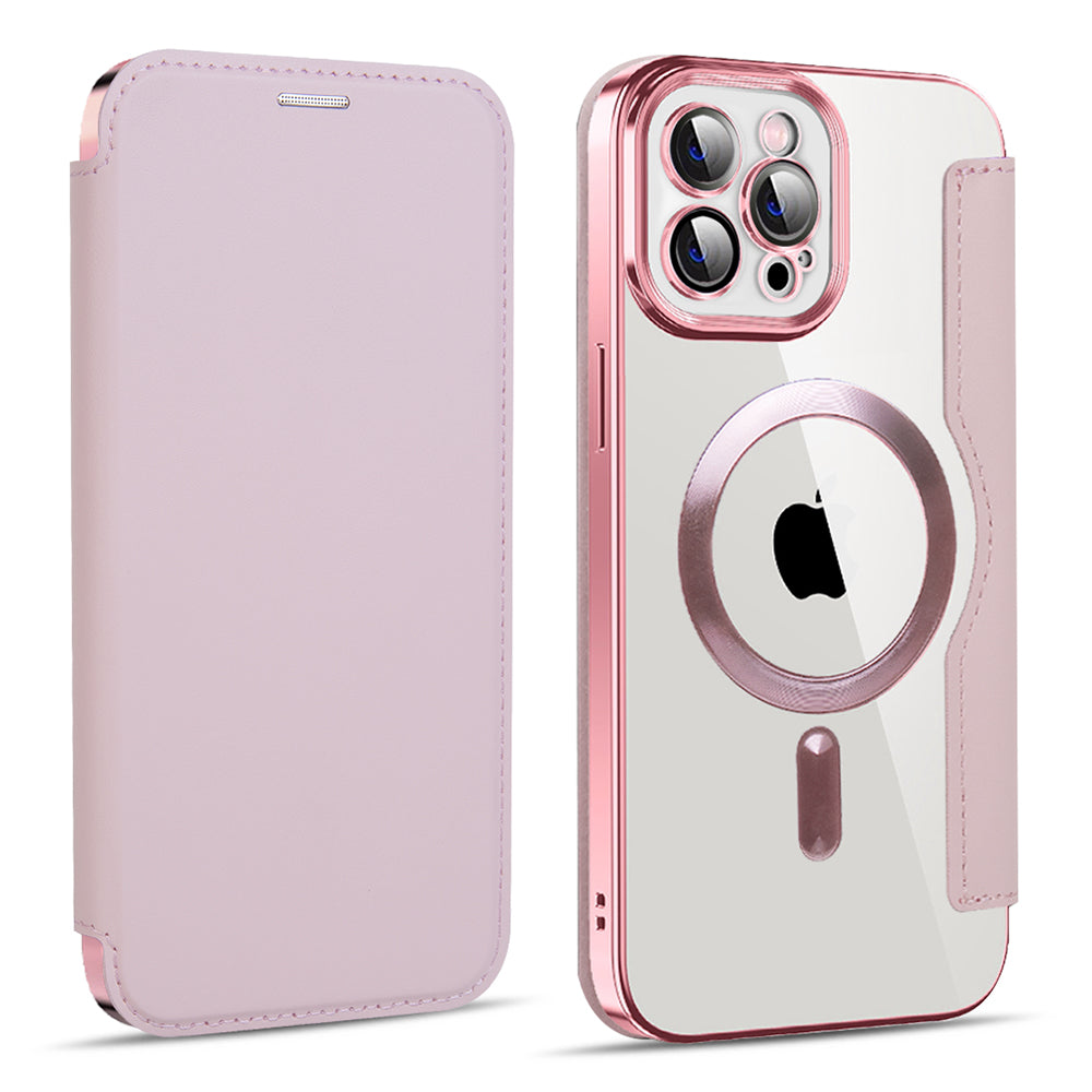 Capa MagSafe para Apple iPhone 11 Pro Max, Techsuit, SmartMag Book, Rosa