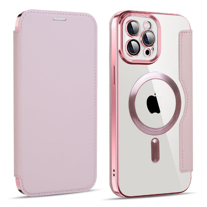 Capa MagSafe para Apple iPhone 11 Pro Max, Techsuit, SmartMag Book, Rosa