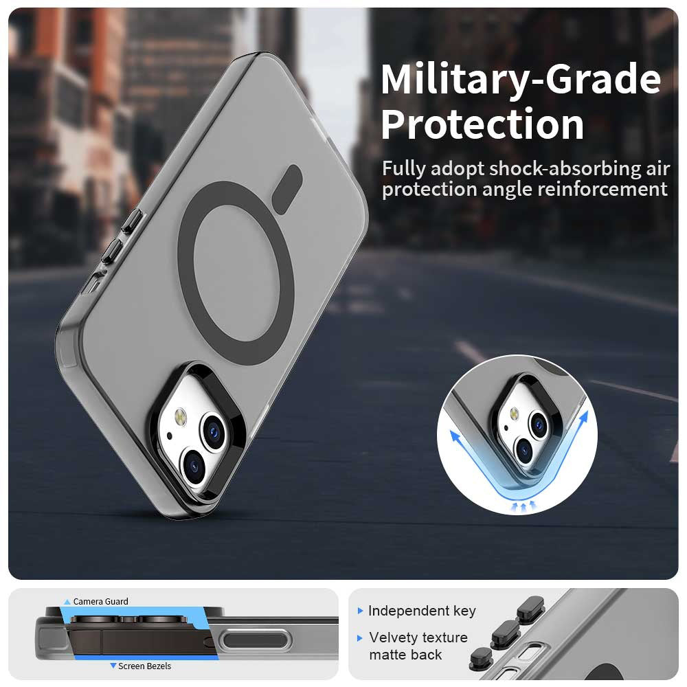 Capa MagSafe para Apple iPhone 12 / 12 Pro, Techsuit, CandyCase, Preta