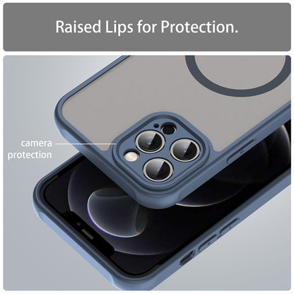 MagSafe Case for Apple iPhone 12 Pro Max, Techsuit, HaloFrost II, Navy Blue