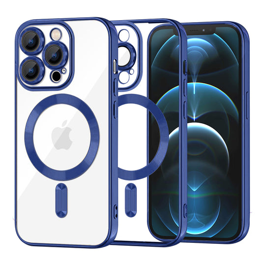 MagSafe Case for Apple iPhone 12 Pro Max, Techsuit, Luxury Crystal, Dark Blue