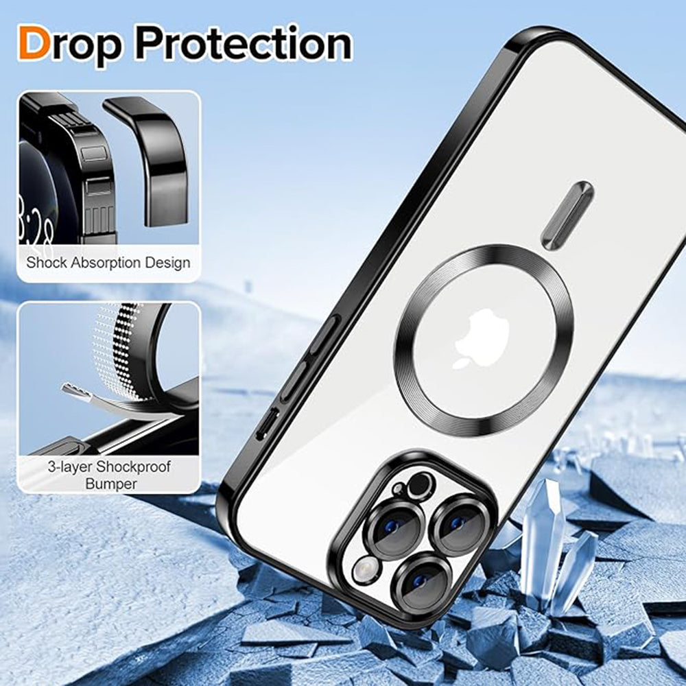 Capa MagSafe para Apple iPhone 12 Pro Max, Techsuit, Luxury Crystal, Preta