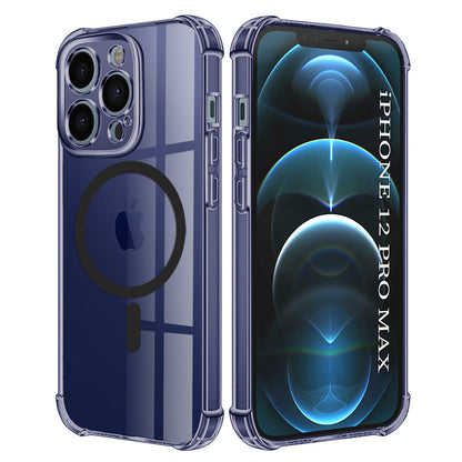 Capa MagSafe para Apple iPhone 12 Pro Max, Techsuit, Transparente à Prova de Choques, Fumada