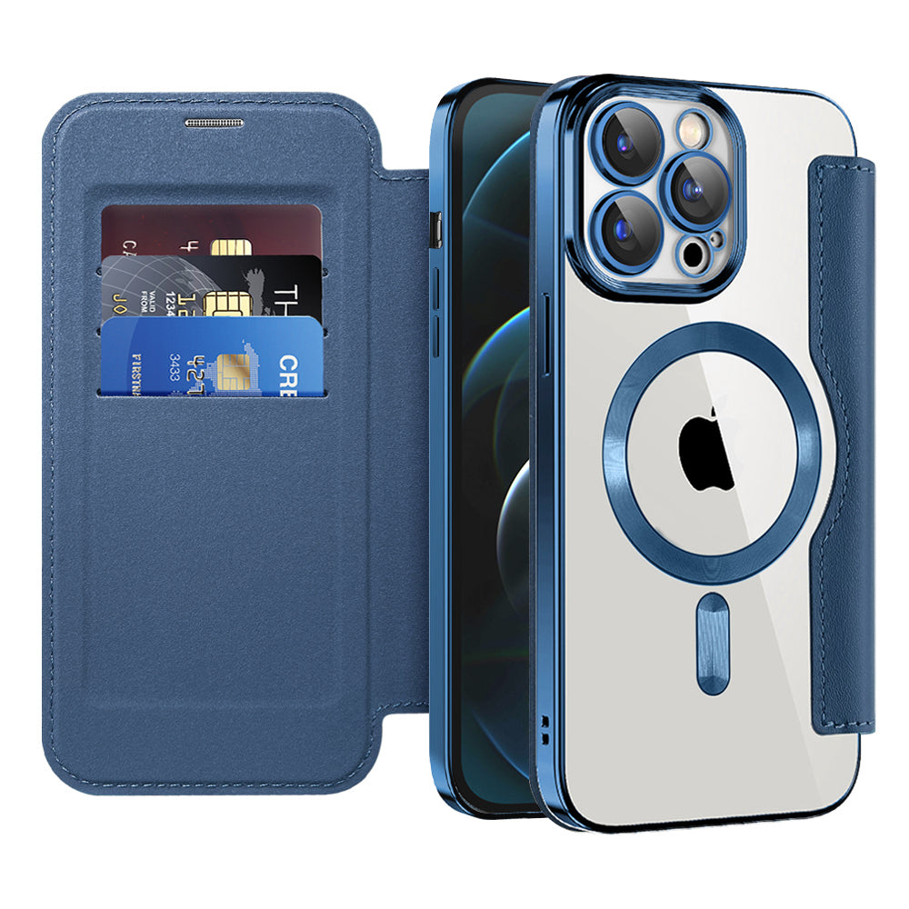 Capa MagSafe para Apple iPhone 12 Pro Max, Techsuit, SmartMag Book, Azul