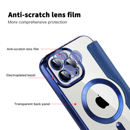 Capa MagSafe para Apple iPhone 12 Pro Max, Techsuit, SmartMag Book, Azul