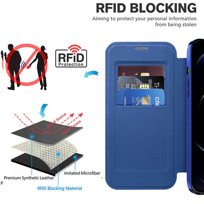 Capa MagSafe para Apple iPhone 12 Pro Max, Techsuit, SmartMag Book, Azul