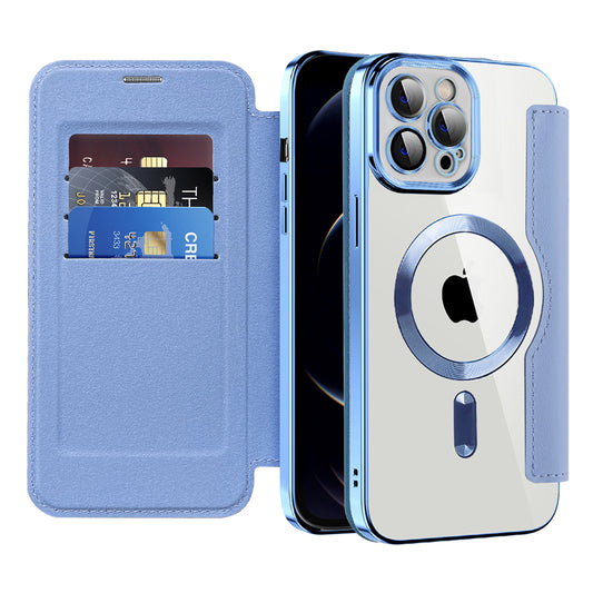 Capa MagSafe para Apple iPhone 12 Pro Max, Techsuit, SmartMag Book, Azul