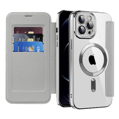 Capa MagSafe para Apple iPhone 12 Pro Max, Techsuit, SmartMag Book, Cinzento