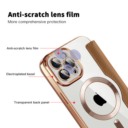 Capa MagSafe para Apple iPhone 12 Pro Max, Techsuit, SmartMag Book, Castanha