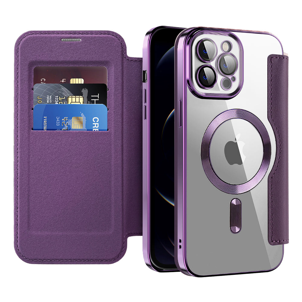 Capa MagSafe para Apple iPhone 12 Pro Max, Techsuit, SmartMag Book, Roxo