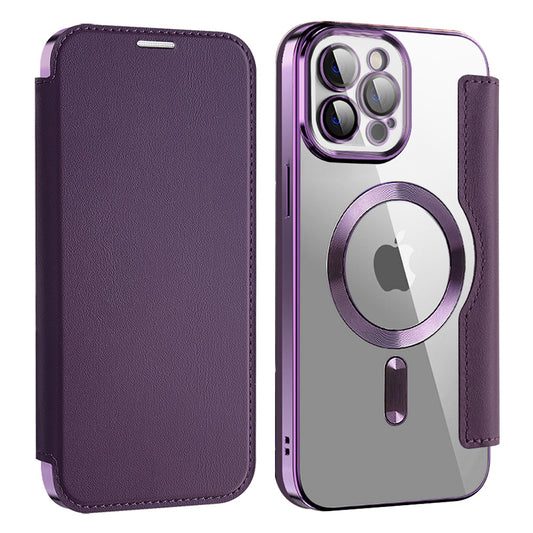 Capa MagSafe para Apple iPhone 12 Pro Max, Techsuit, SmartMag Book, Roxo