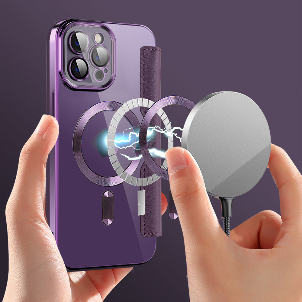 Capa MagSafe para Apple iPhone 12 Pro Max, Techsuit, SmartMag Book, Roxo