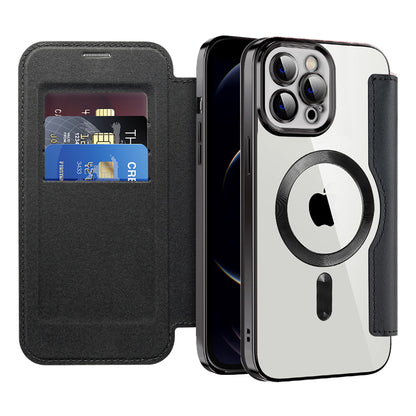 Capa MagSafe para Apple iPhone 12 Pro Max, Techsuit, SmartMag Book, Preta