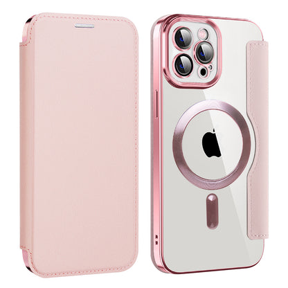 Capa MagSafe para Apple iPhone 12 Pro Max, Techsuit, SmartMag Book, Rosa