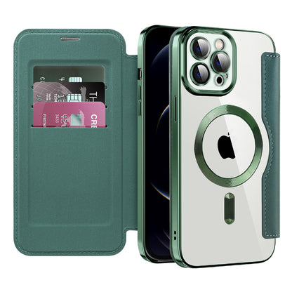 Capa MagSafe para Apple iPhone 12 Pro Max, Techsuit, SmartMag Book, Verde