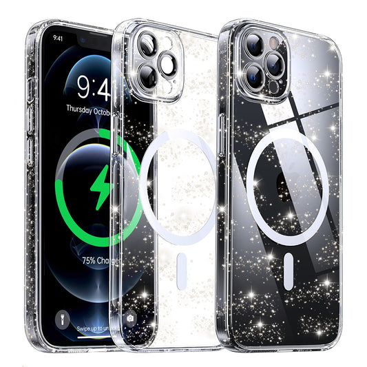 Capa MagSafe para Apple iPhone 12 Pro Max, Techsuit, SparkleSkin, Transparente