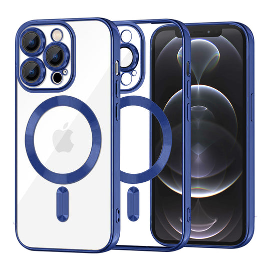 MagSafe Case for Apple iPhone 12 Pro, Techsuit, Luxury Crystal, Dark Blue