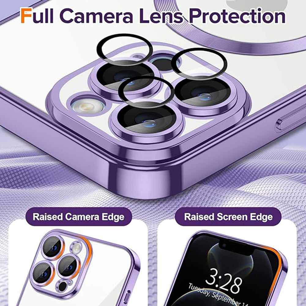 Capa MagSafe para Apple iPhone 12 Pro, Techsuit, Luxury Crystal, Roxo Claro