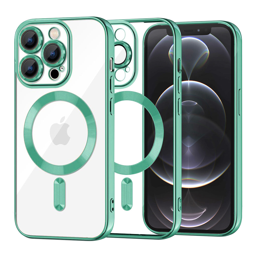 Capa MagSafe para Apple iPhone 12 Pro, Techsuit, Luxury Crystal, Verde Claro