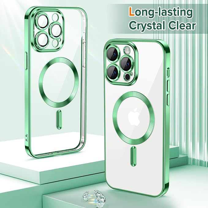 Capa MagSafe para Apple iPhone 12 Pro, Techsuit, Luxury Crystal, Verde Claro