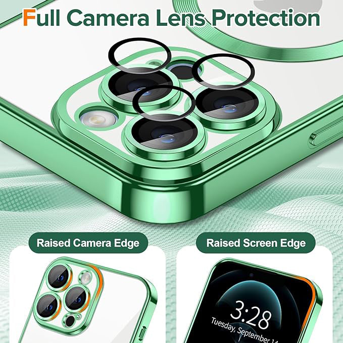 Capa MagSafe para Apple iPhone 12 Pro, Techsuit, Luxury Crystal, Verde Claro